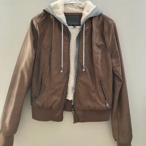 Brown leather jacket